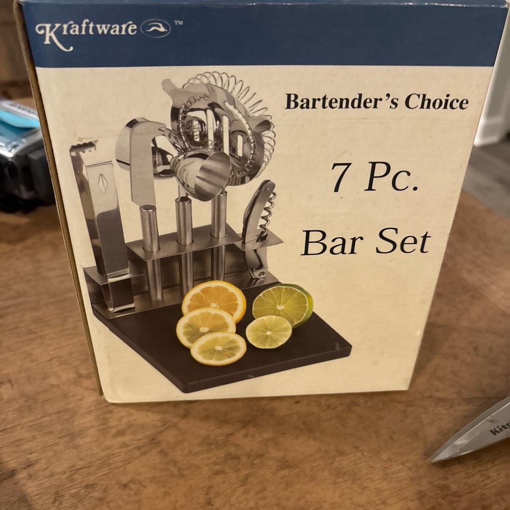 Silver Bar Accessories Set with Serving Tray